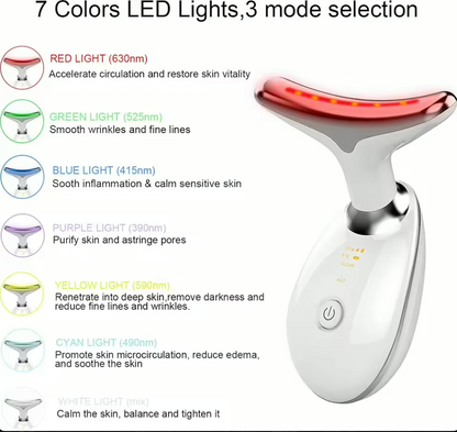 Light Based Multifunctional Facial Massager, 7 Color Portable Face Massager Tool for Skin Care